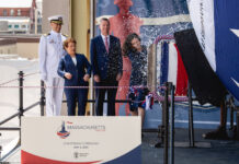 HII Christens Virginia-Class Attack Submarine Massachusetts (SSN 798)